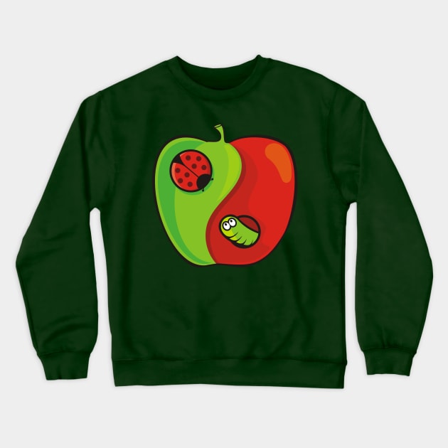 Yin Yang Apple Crewneck Sweatshirt by sifis